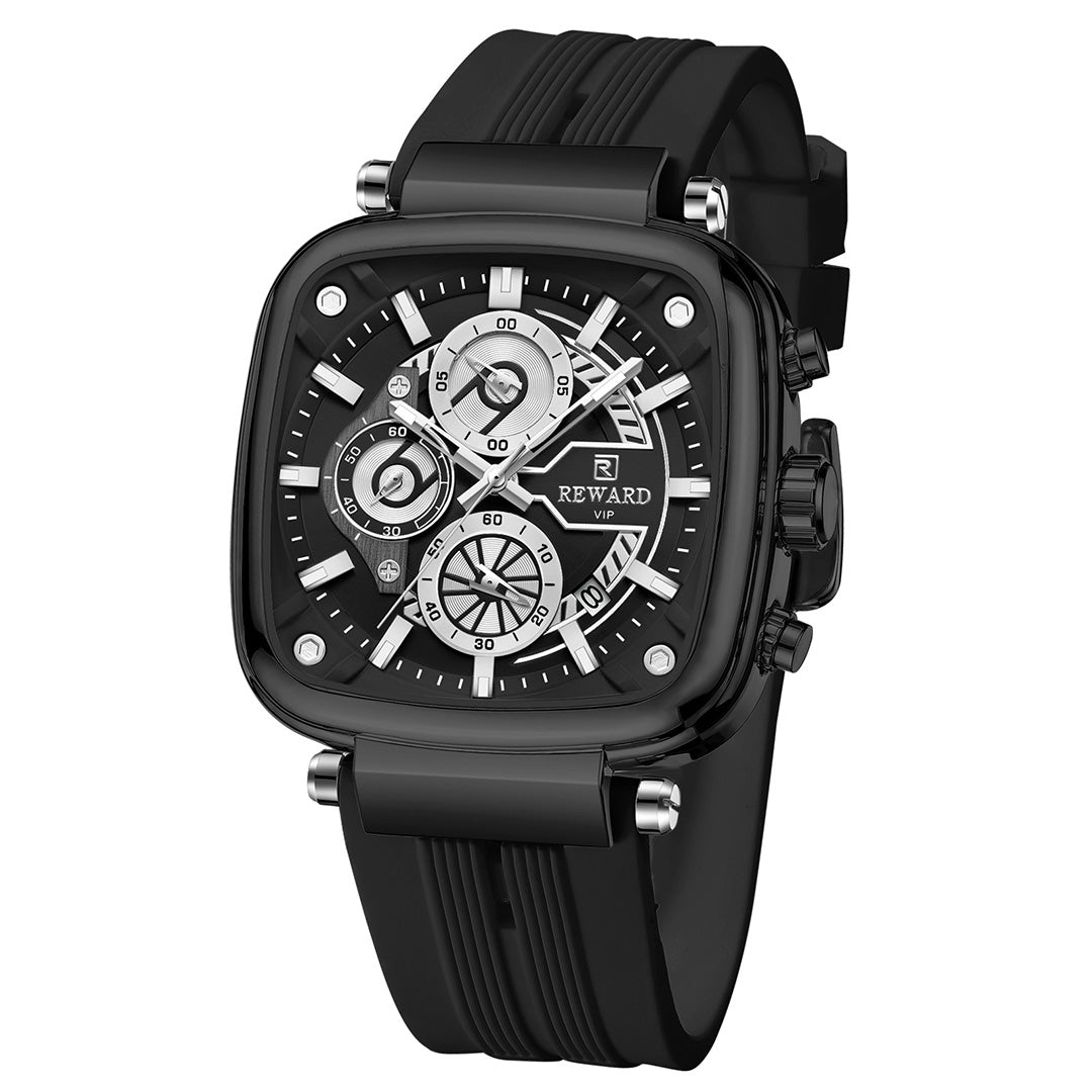 Reward-Montre à Quartz Sport et Mode Homme Étanche avec Bracelet en Silicone