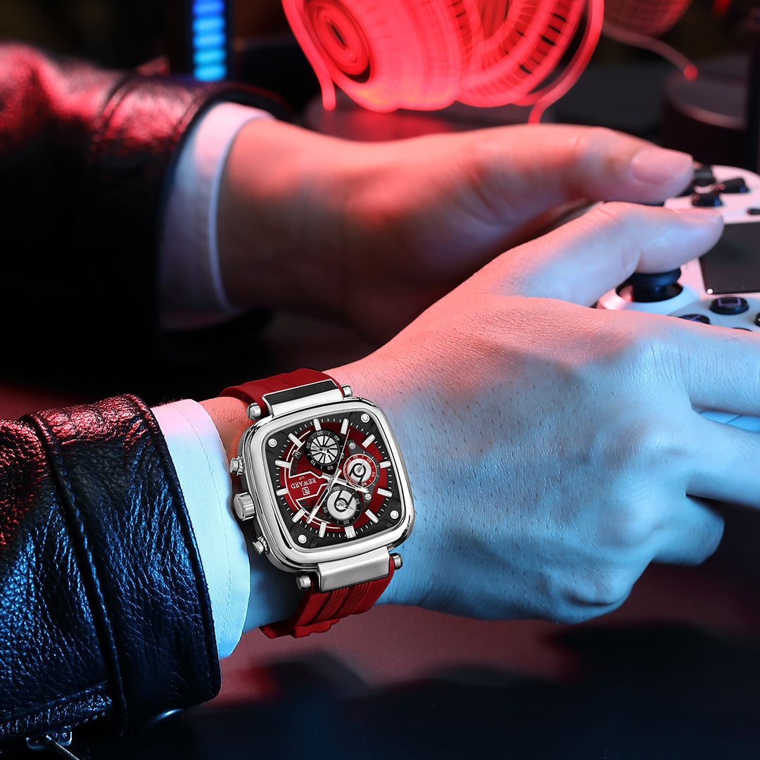 Reward-Montre à Quartz Sport et Mode Homme Étanche avec Bracelet en Silicone