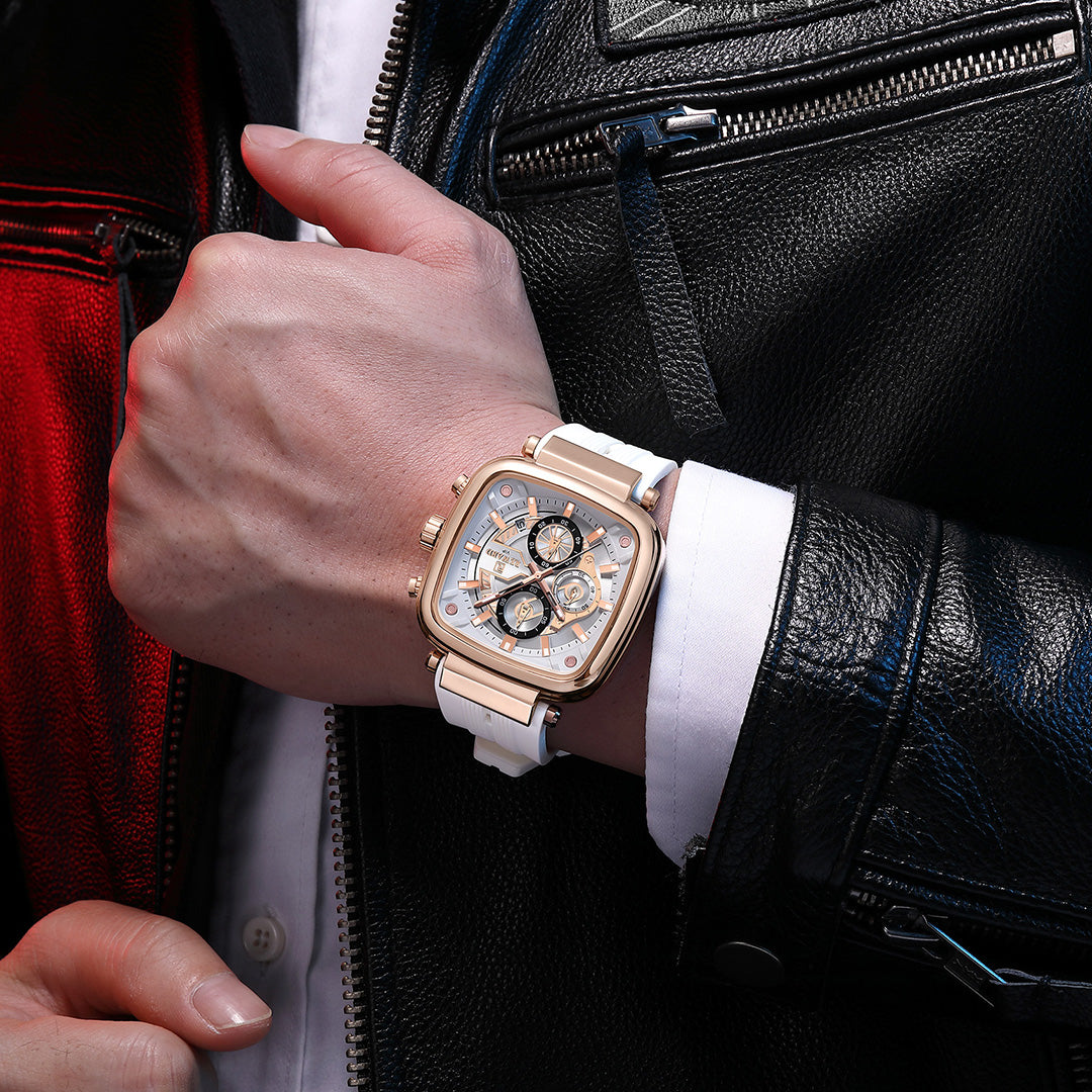 Reward-Montre à Quartz Sport et Mode Homme Étanche avec Bracelet en Silicone