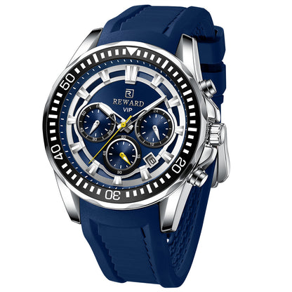 Reward-Montre Homme Quartz– Sport Multifonction Bracelet Silicone