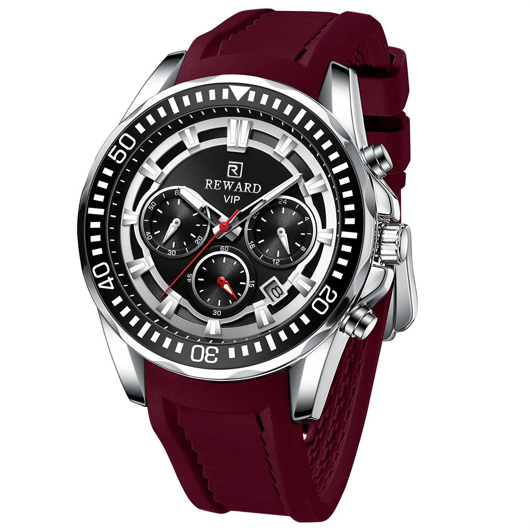 Reward-Montre Homme Quartz– Sport Multifonction Bracelet Silicone