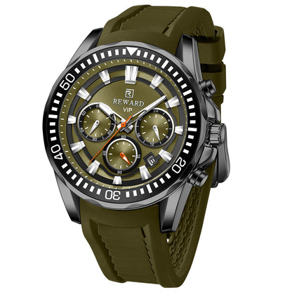 Reward-Montre Homme Quartz– Sport Multifonction Bracelet Silicone