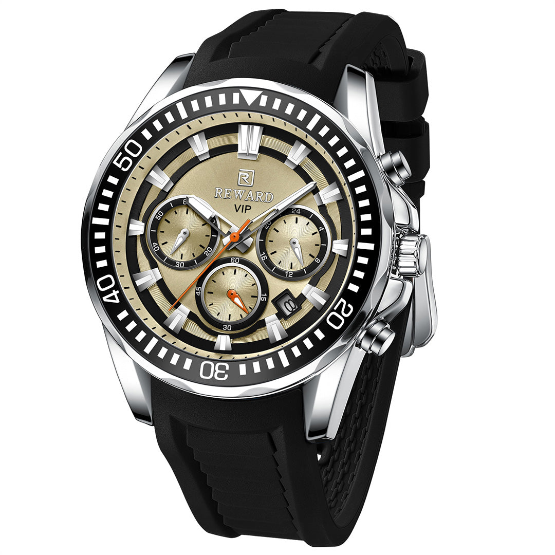 Reward-Montre Homme Quartz– Sport Multifonction Bracelet Silicone