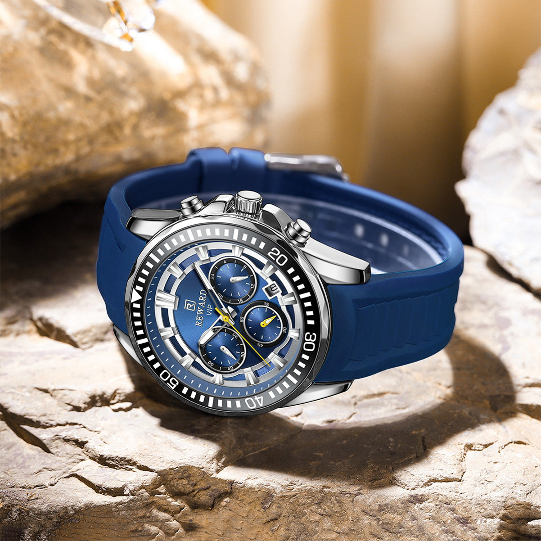 Reward-Montre Homme Quartz– Sport Multifonction Bracelet Silicone