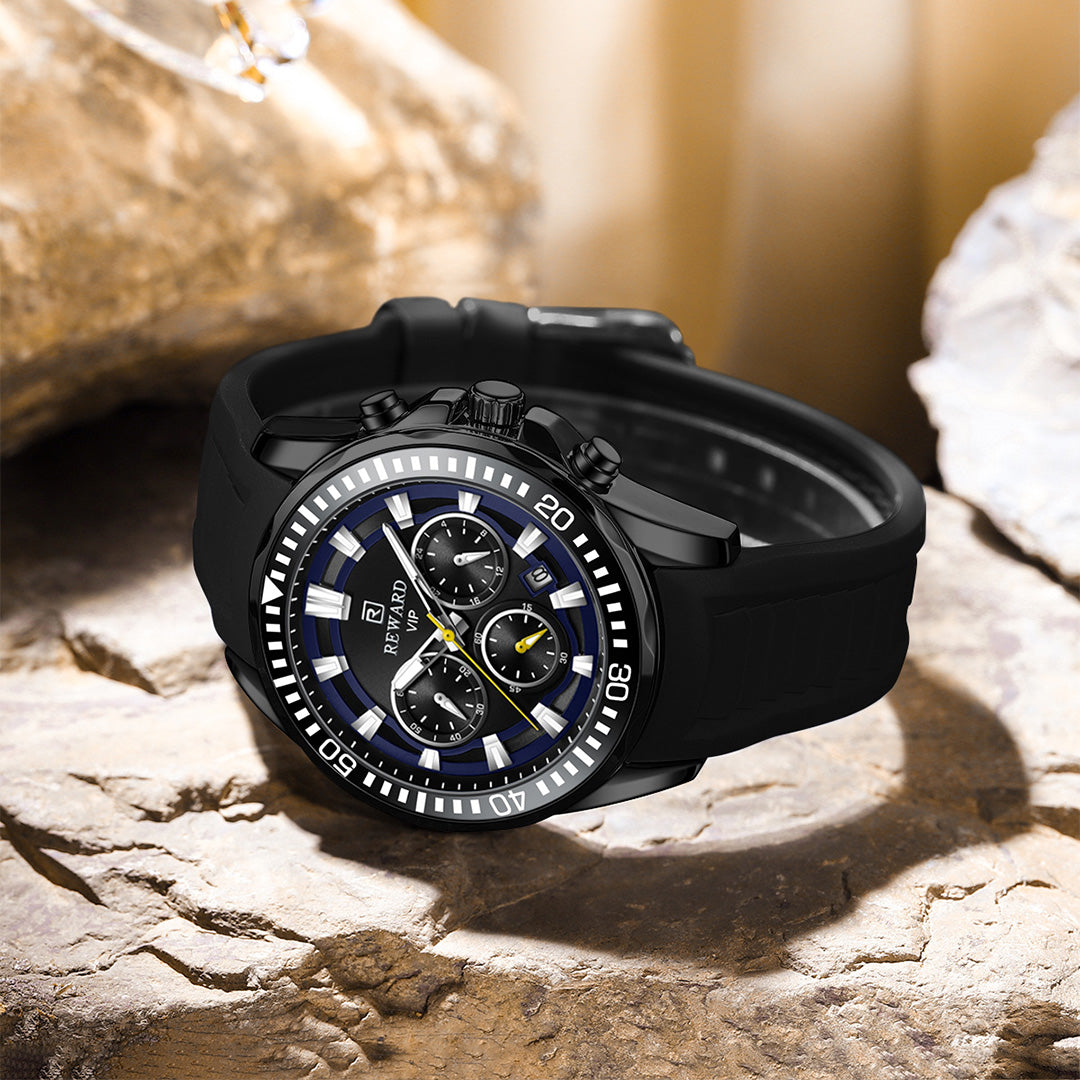 Reward-Montre Homme Quartz– Sport Multifonction Bracelet Silicone