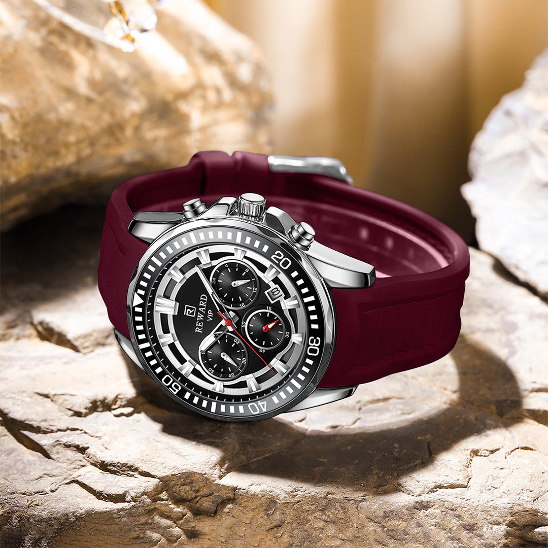 Reward-Montre Homme Quartz– Sport Multifonction Bracelet Silicone