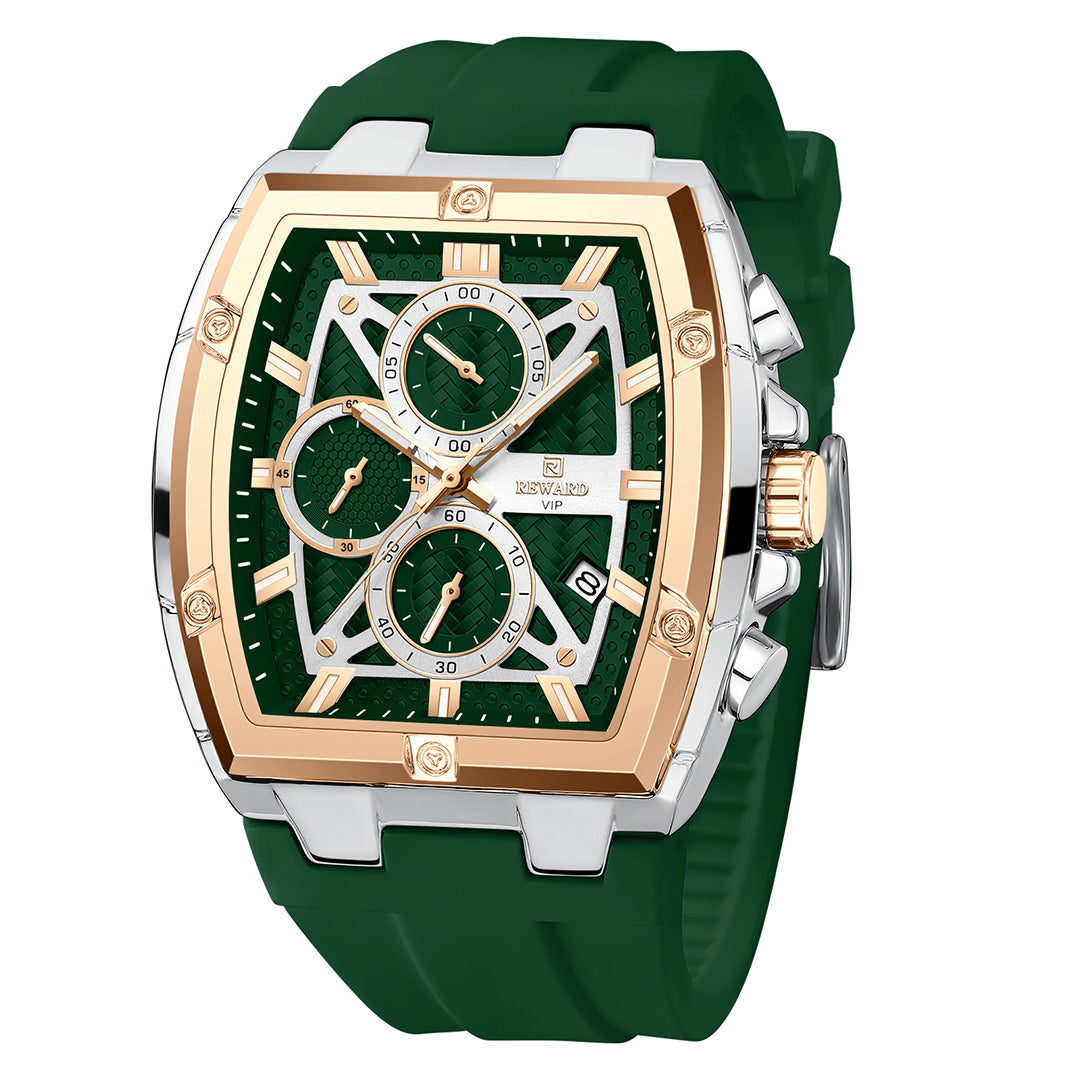 Reward-Montre Homme Quartz Sport Multifonction-Étanche Chronographe avec Bracelet en Silicone