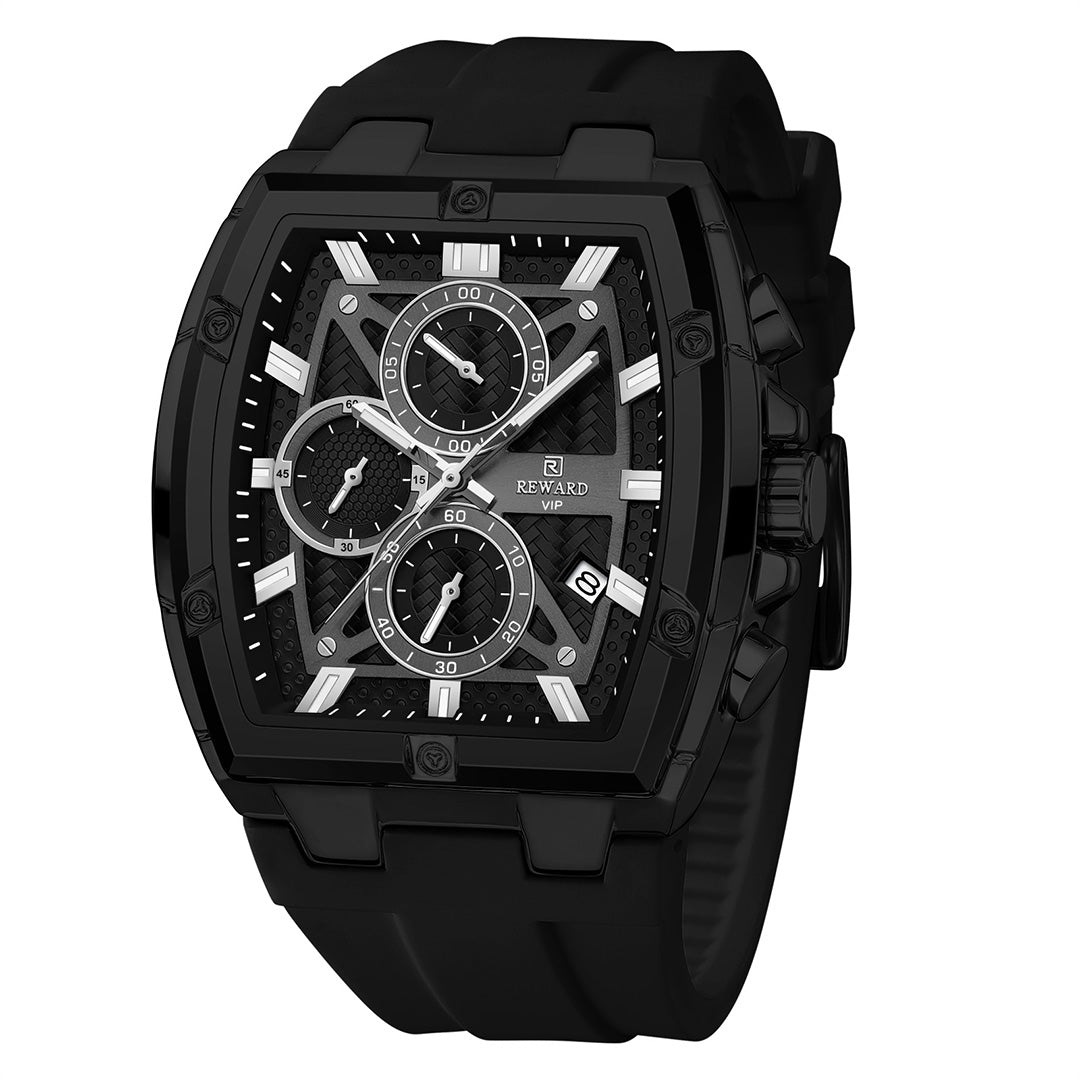 Reward-Montre Homme Quartz Sport Multifonction-Étanche Chronographe avec Bracelet en Silicone