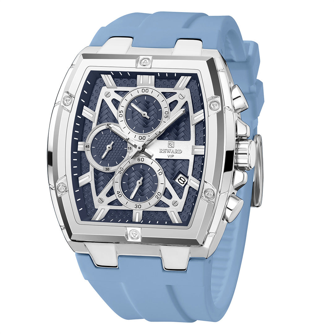 Reward-Montre Homme Quartz Sport Multifonction-Étanche Chronographe avec Bracelet en Silicone