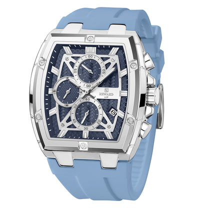 Reward-Montre Homme Quartz Sport Multifonction-Étanche Chronographe avec Bracelet en Silicone