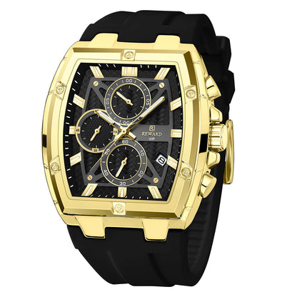 Reward-Montre Homme Quartz Sport Multifonction-Étanche Chronographe avec Bracelet en Silicone